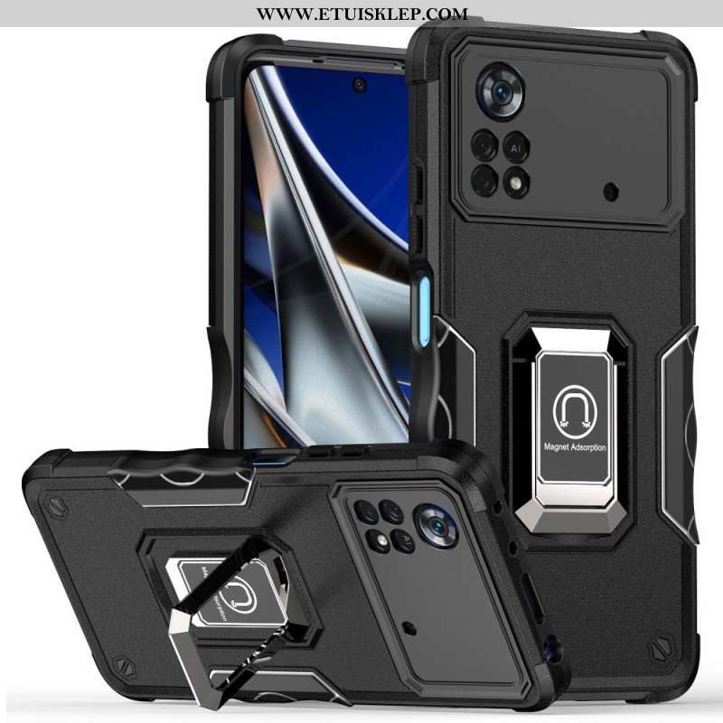 Etui do Poco X4 Pro 5G Wsparcie Pierścienia Z Efektem Metalu